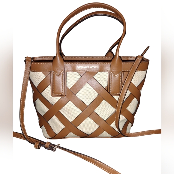 Michael Kors Tan and Cream Crossbody Bag - Picture 1 of 5